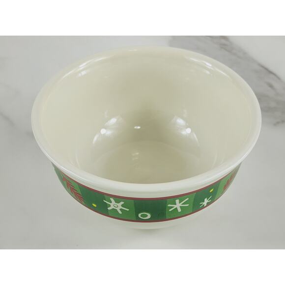 Longaberger Pottery Small Holiday Bowl 4 1/4" Christmas Snowflake Pattern Vtg - Picture 2 of 12